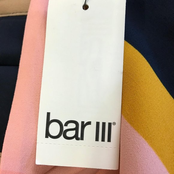 NWT Bar lll Womens Multi Colored Abstract Geo Print Ruffle Hem High Low Skirt 4 - Picture 5 of 11